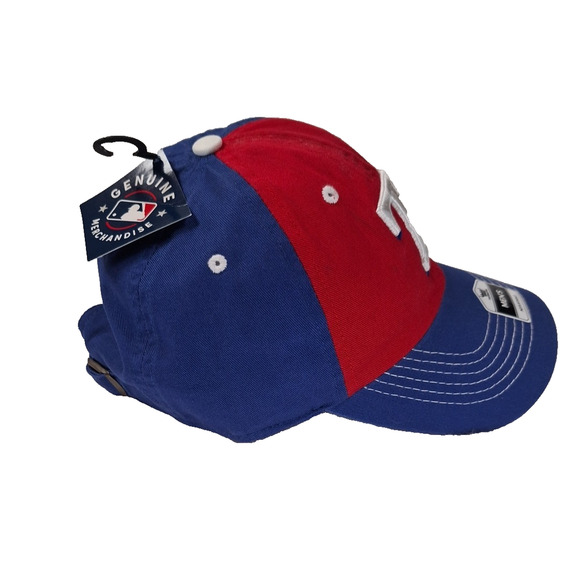 Texas Rangers Logo Athletic Strapback Hat Cap MLB Baseball Blue Red - Picture 3 of 8